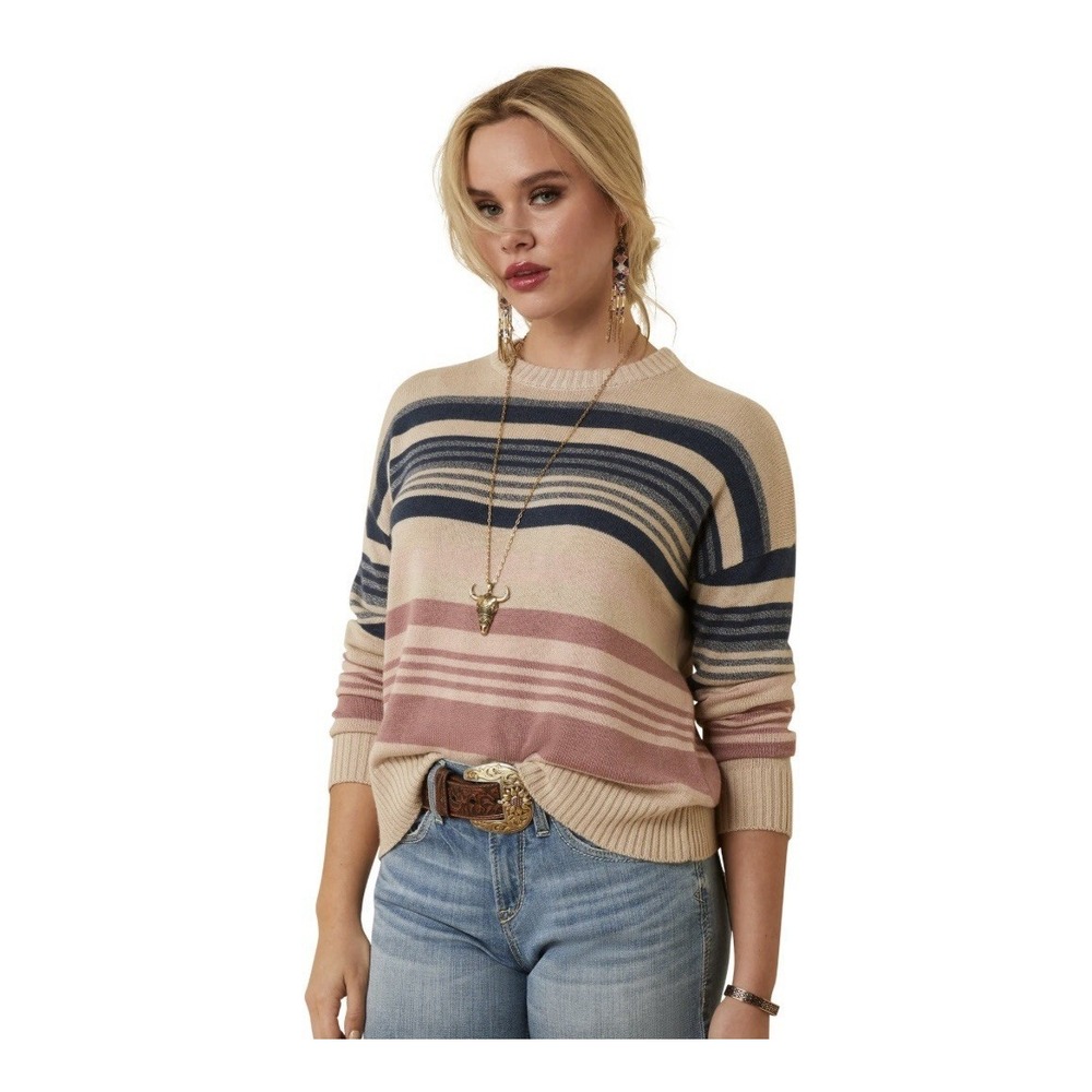 Ariat Womens Kimmy Sweater Pullover Stripe Knit Small Casual Cozy